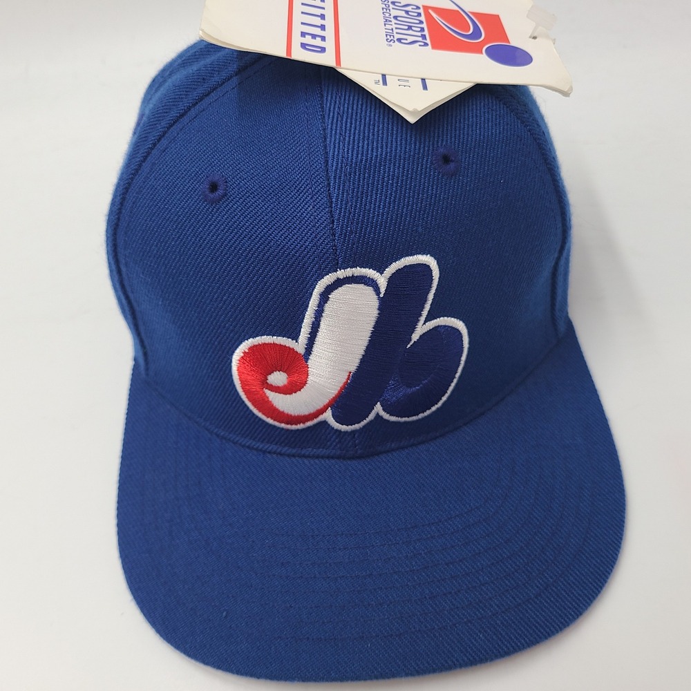 Vintage Montreal Expos Hat Fitted 6 5/8 Sports Specialties Blue Red Wool Blend